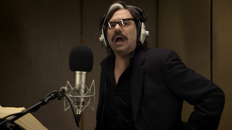 Steven Toast wearing headphones
