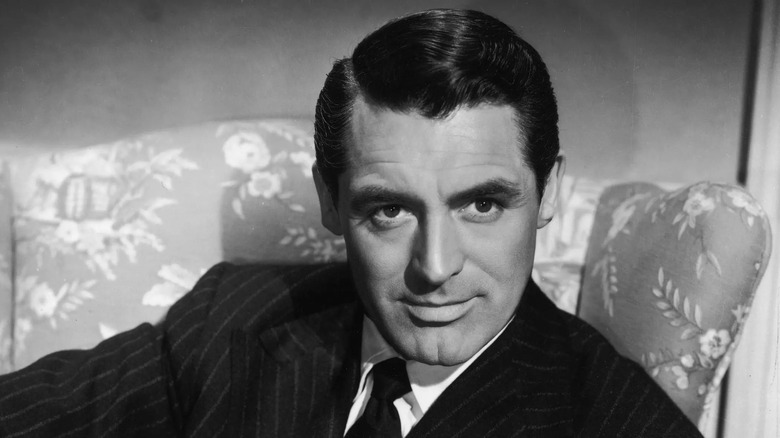 Close up of Cary Grant smirking