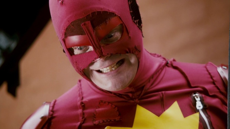 The Crimson Bolt (Rainn Wilson) looks ticked in Super
