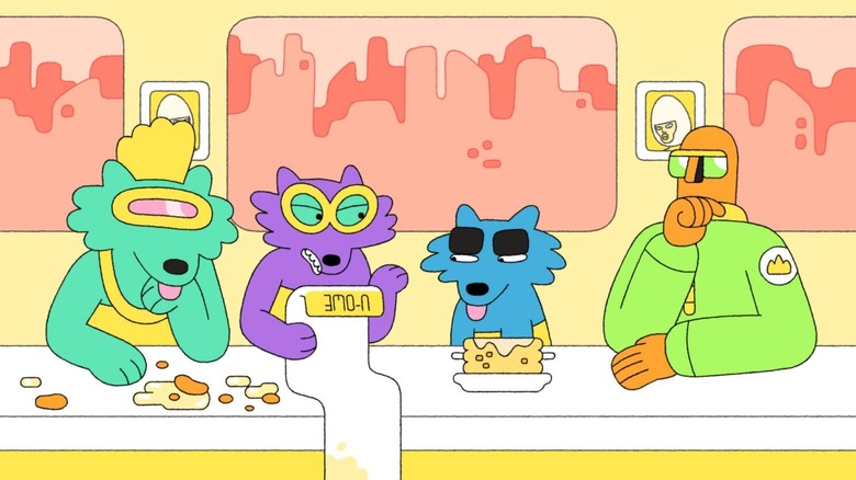 Lazor Wulf and friends at a diner
