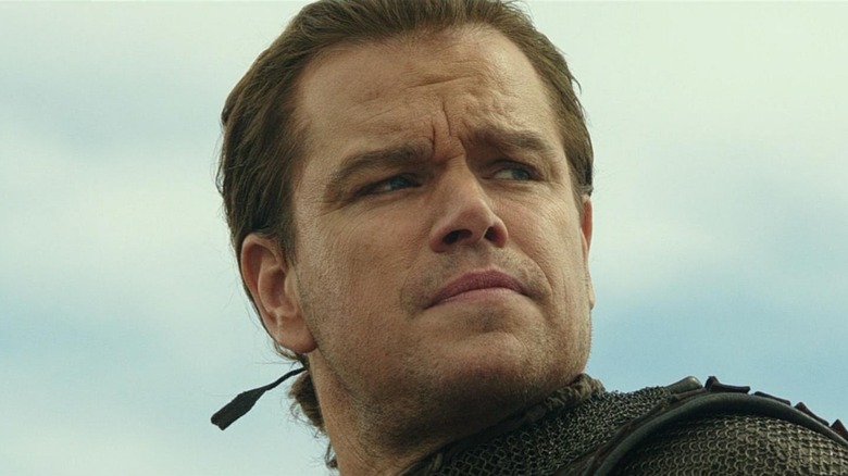 A close-up of Matt Damon as William Garin in The Great Wall, backdropped by the sky.