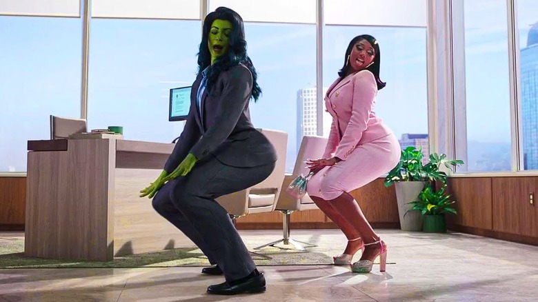 Jennifer Walters as She-Hulk twerks with Megan Thee Stallion in She-Hulk: Attorney at Law