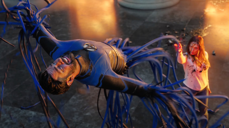 John Krasinski as Reed Richards gets tortured by Elizabeth Olsen as Scarlett Witch in Doctor Strange in the Multiverse of Madness