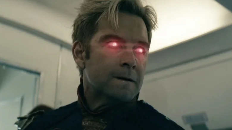 Homelander (Antony Starr) lights up his heat vision in The Boys