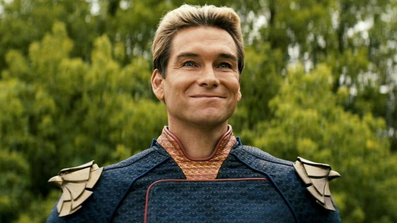 Homelander (Antony Starr) smiles widely in The Boys