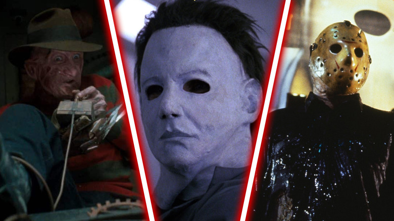 Freddy Krueger, Michael Myers, and Jason Vorhees in a composite image