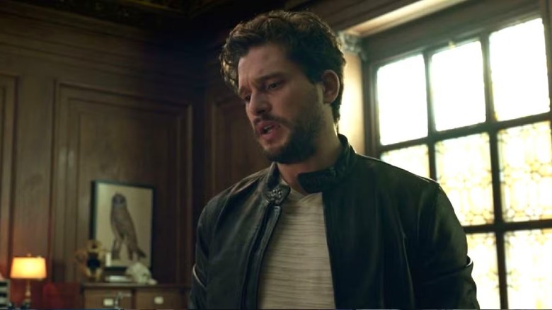 Dane Whitman (Kit Harington) looks down at the Ebony Blade in Eternals