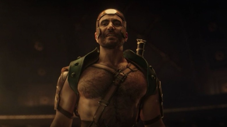 Hercules (Brett Goldstein) stands proudly in Thor: Love and Thunder