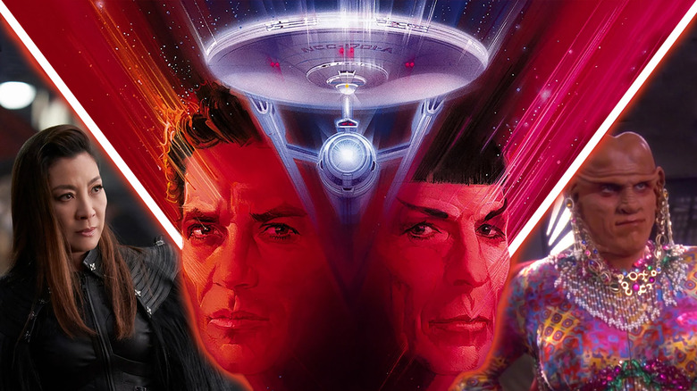Imagery from Section 31, Star Trek: The Final Frontier, and Deep Space Nine in a composite image