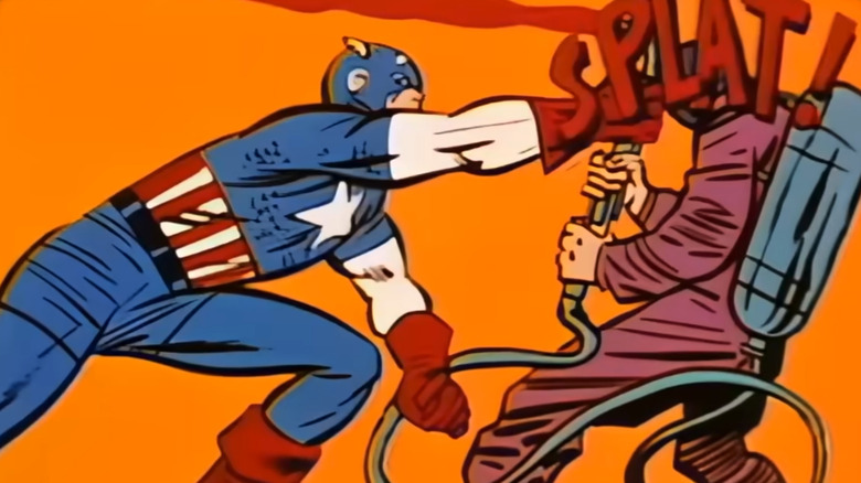 Captain America punches a villain in The Marvel Super Heroes