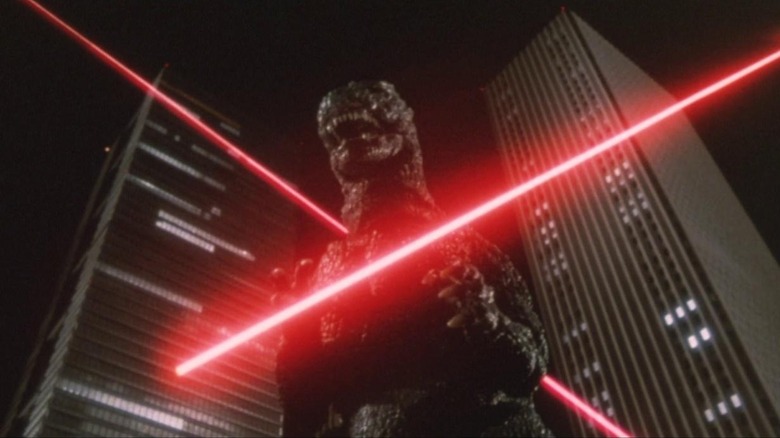 Military shoots lasers at Godzilla in Godzilla 1985