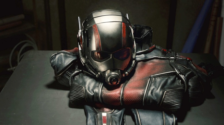 The Ant-Man costume sitting on the table in Ant-Man