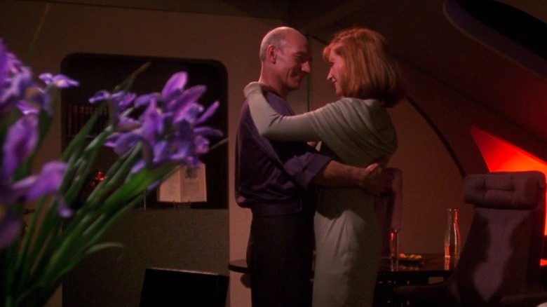 Picard and Dr. Beverley Crusher dancing