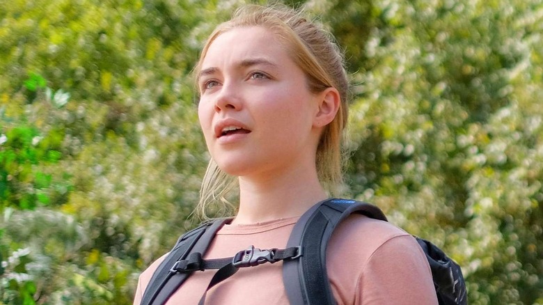 Florence Pugh as Dani taking in the sights in Midsommar