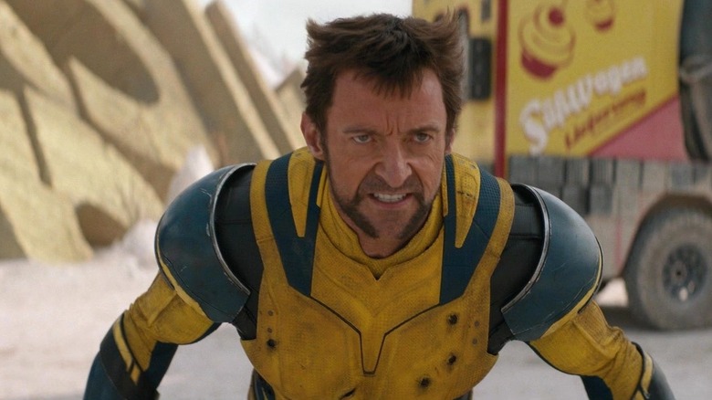 Hugh Jackman's Wolverine baring his teeth in Deadpool & Wolverine