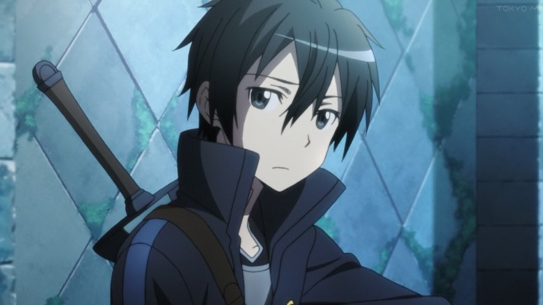 Kirito with sword, sad 