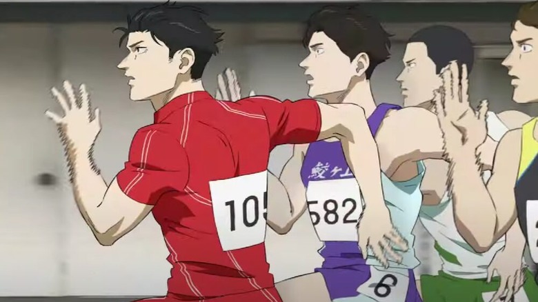 Togashi running 100 meters track race in 100 Meters