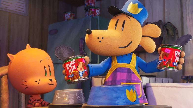 The titular Dog Man feeds Petey's abandoned kid in Dog Man