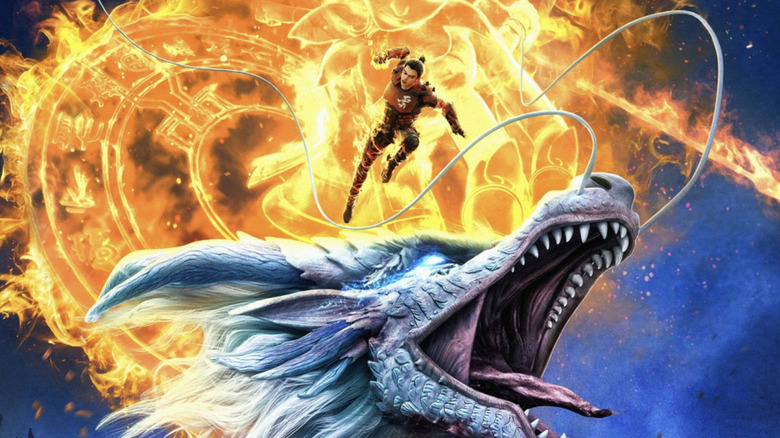 Ne Zha riding a dragon in Ne Zha 2