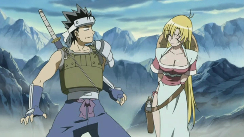 Rushuna Tendō smiles at a bewildered Yajirō Kojima in Grenadier