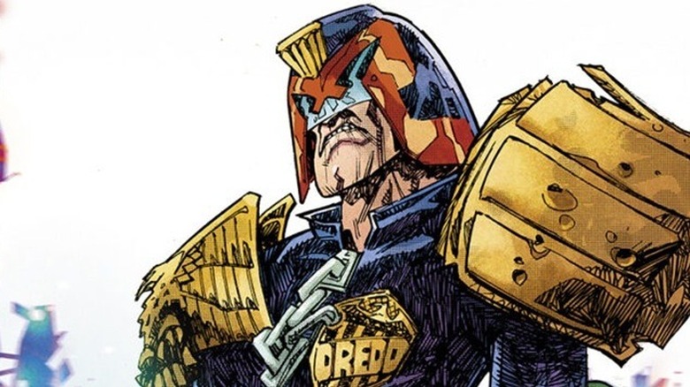 Judge Dredd scowling in 2000 AD #2367
