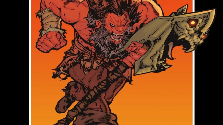 Owen the Barbarian running with Axe in Barbaric Vol. 1