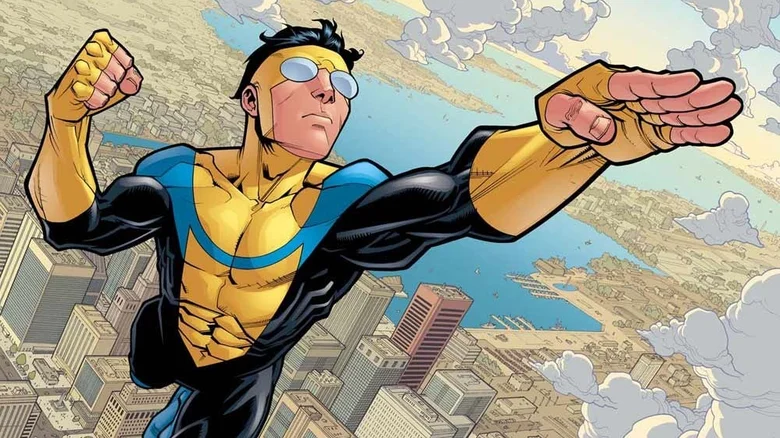 Mark Grayson as Invincible flying in Invincible