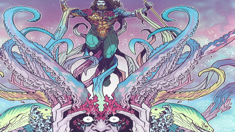 Aquaman rises above tentacles