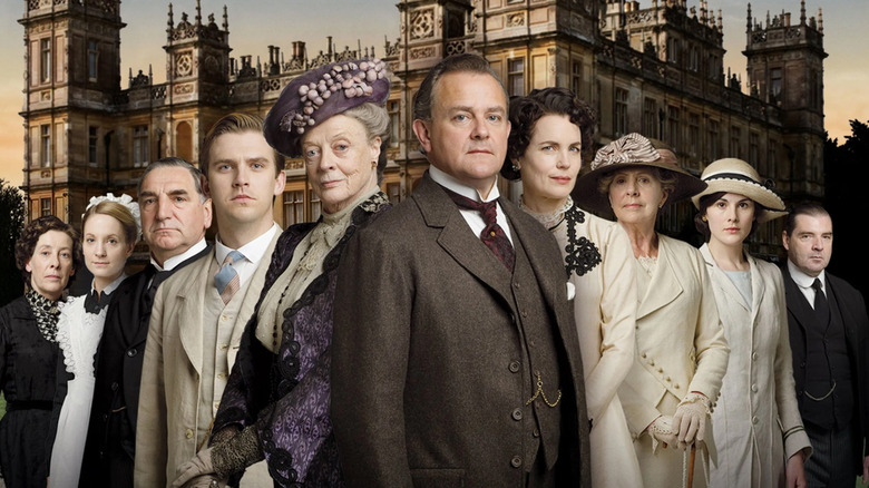 The cast of Downton Abbey in promotional art for the series