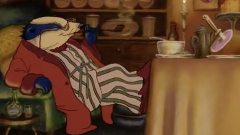 Michael Gambon voicing Badger having dinner in The Wind in the Willows 1995