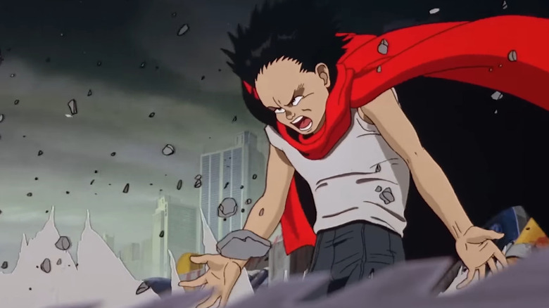 Tetsuo makes the ground levitate in Akira