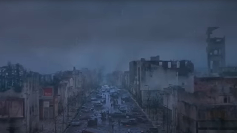 A nuclear-ravaged city in The Day After