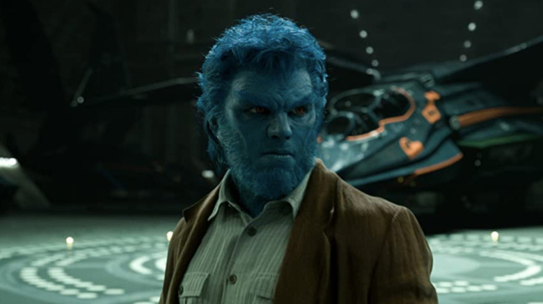 Nicholas Hoult as Beast grimaces in X-Men: First Class.