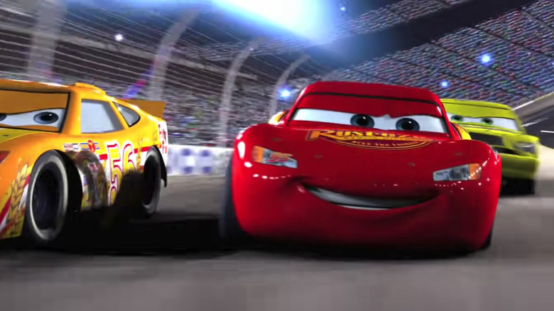 Lightning McQueen on the track