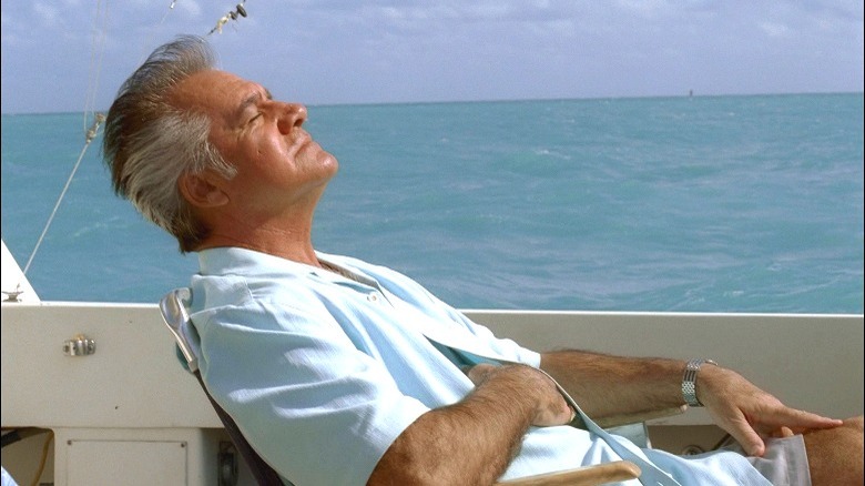 Paulie Walnuts tanning on boat