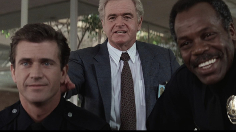 Riggs (Mel Gibson) and Murtaugh (Danny Glover) get in trouble with Captain Murphy (Steve Kahan) in Lethal Weapon 3