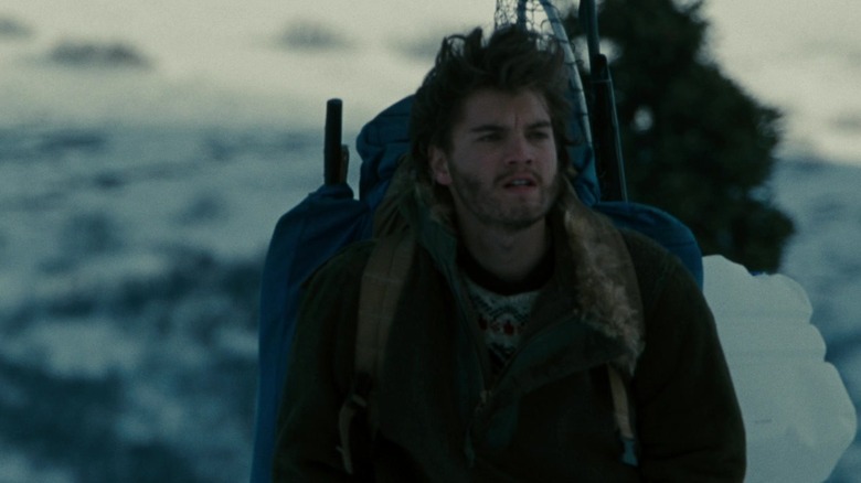 Chris McCandless (Emile Hirsch) treks through the tundra in Into The Wild