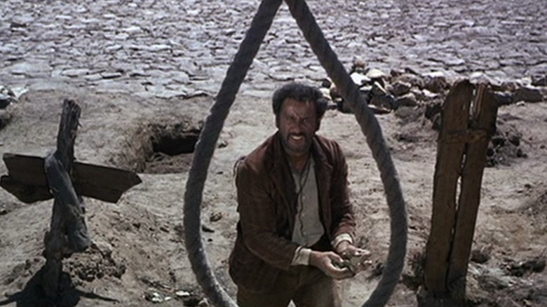 Tuco (Eli Wallach) stares through noose in The Good, The Bad, and The Ugly