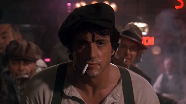 Cosmo Carboni (Sylvester Stallone) ready for a bar brawl in Paradise Alley