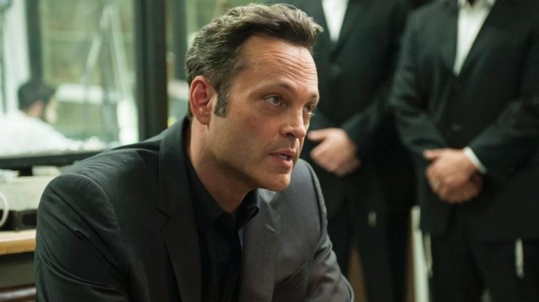 Vince Vaughn as Frank Semyon sits in an office in True Detective: Season 2