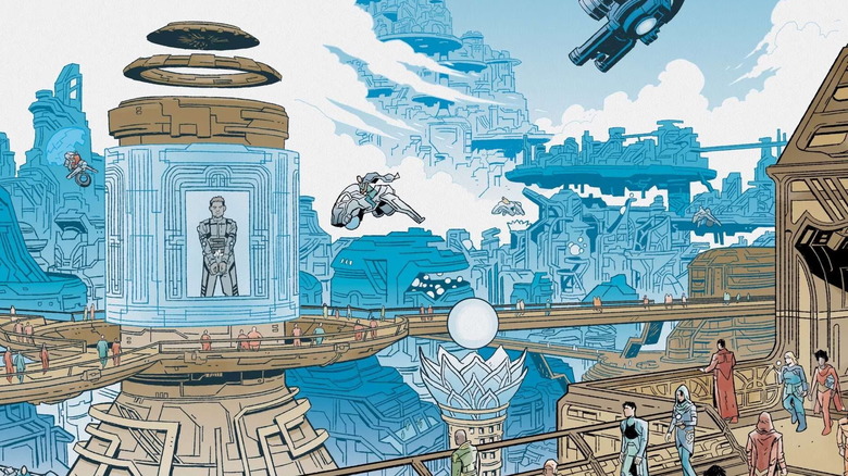 A vista of Krypton and its inhabitants in House of El: Book One – A Shadow Threat.