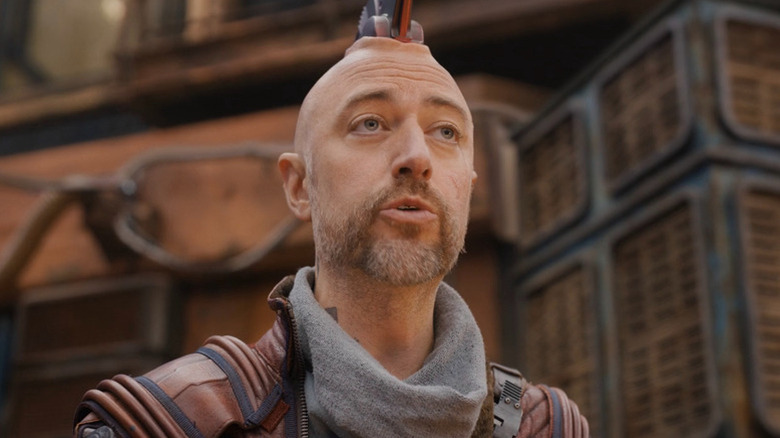 Kraglin (Sean Gunn) whistling in Guardians of the Galaxy Vol. 3
