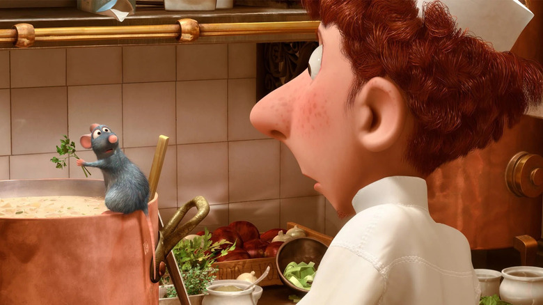 Alfredo staring at Remy in Ratatouille