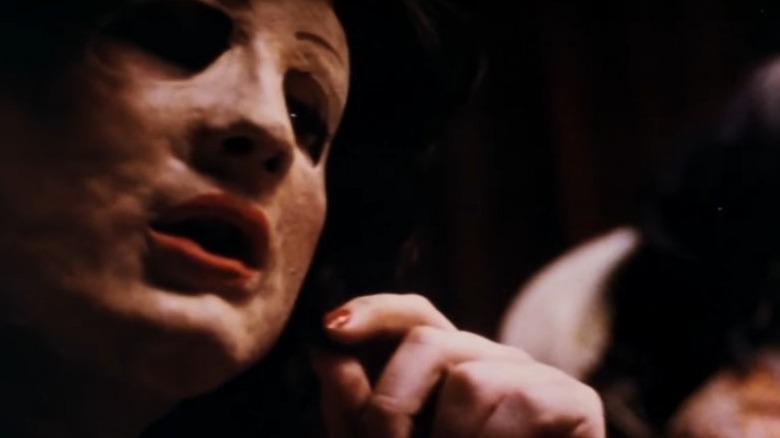 Leatherface wearing lipstick