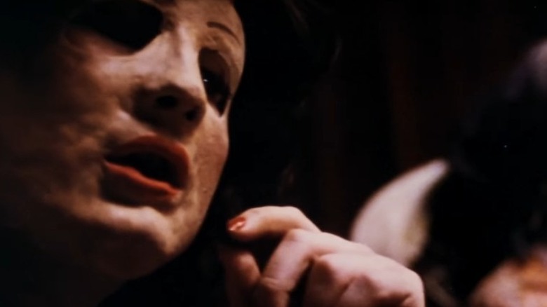 Leatherface wearing lipstick
