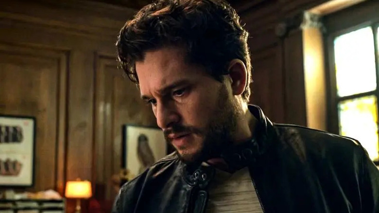 Kit Harington as Dane Whitman admiring the Ebony Blade in Eternals
