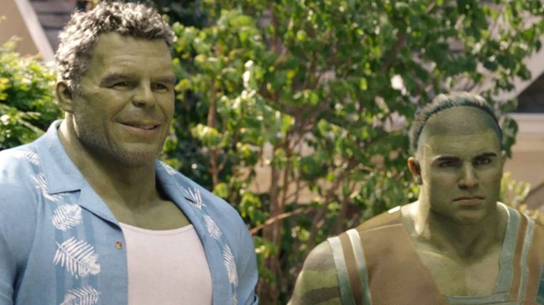 Mark Ruffalo as Hulk and Wil Deusner as Skaar join the family bbq in She-Hulk: Attorney At Law