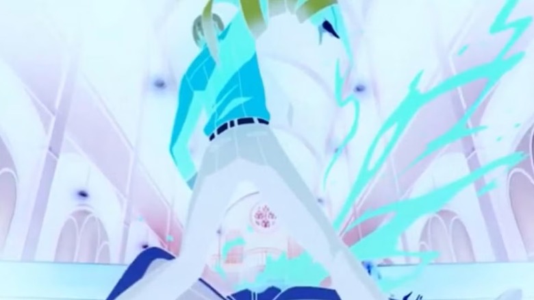 A photonegative geyser of blood bursts in Tokyo Ghoul