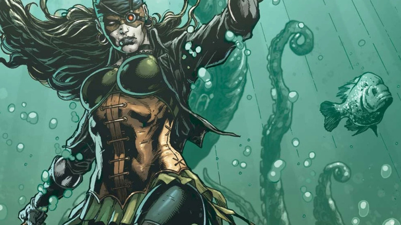 The Drowned floats near an octopus in the water