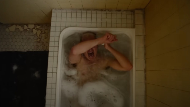 Beau screaming in bath
